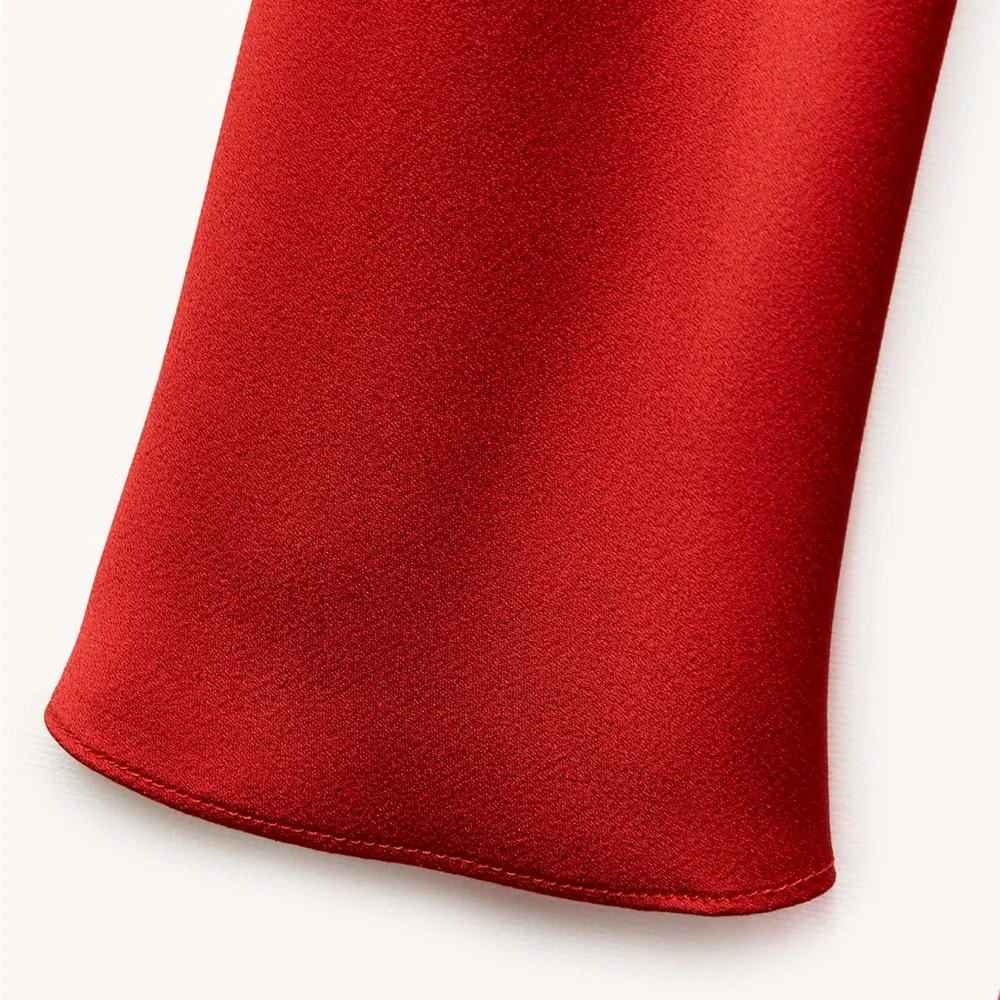 ZARA NWT RED DRESS BACK V-NECK ZW COLLECTION - Picture 11 of 13